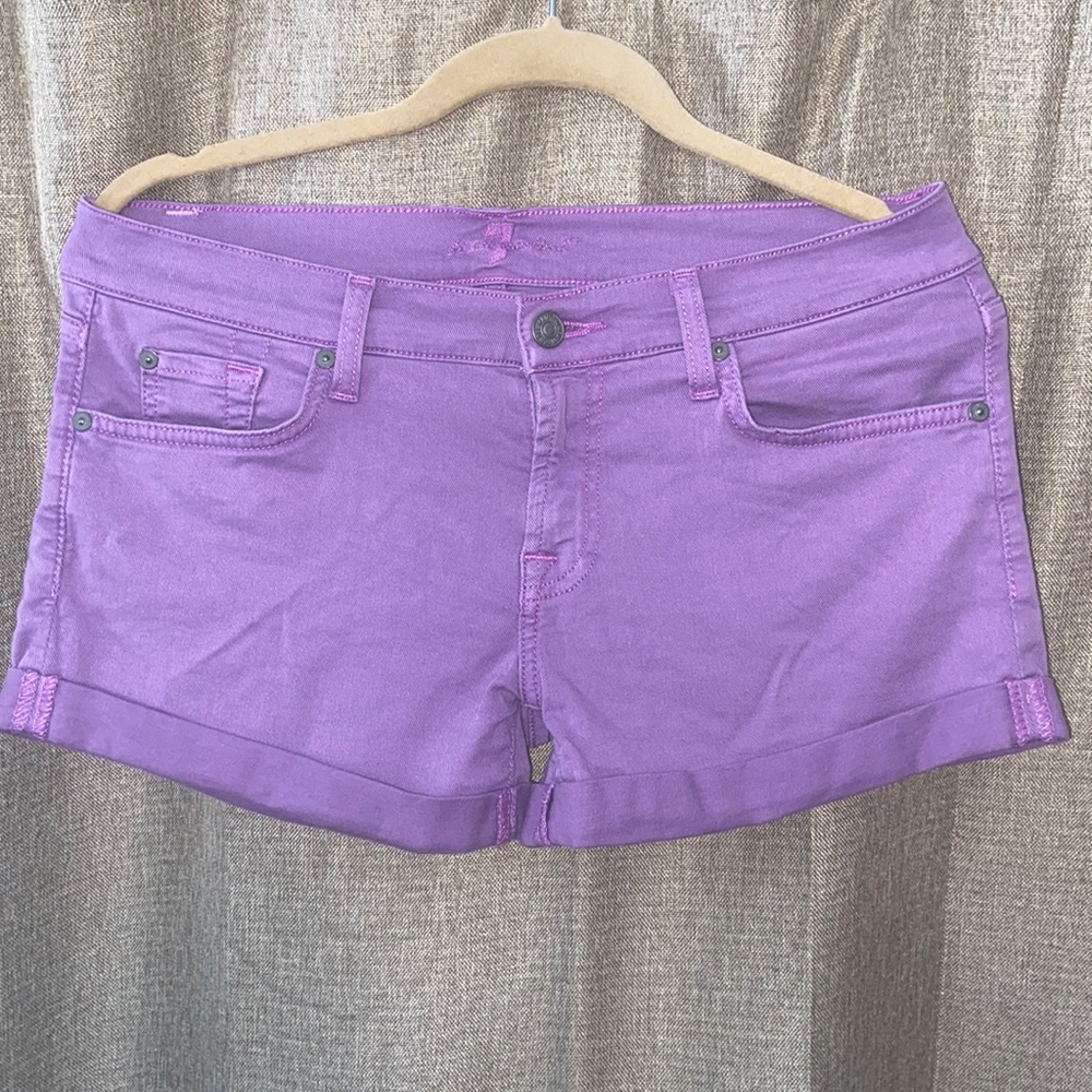 7 for All Mankind Purple denim shorts